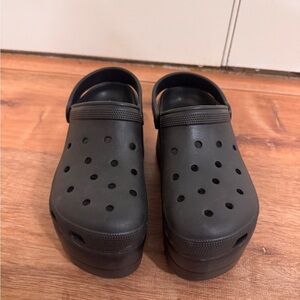 Black Platform clog sandals​​​